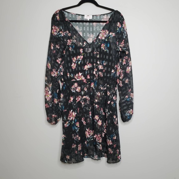 DEVLIN • Black Alexis Midnight Lotus Dress Sz Medium - Picture 2 of 8